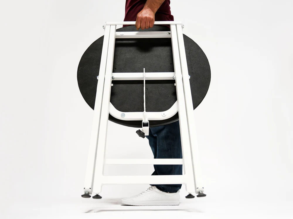 Folding Veterinary Grooming and Examination Table - White (Round Top Table) | TrioCare-6025